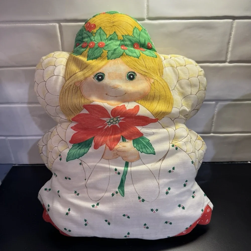 Vintage Christmas Angel Girl Fabric Pillow Hand Sew Spring Mills‎  7568